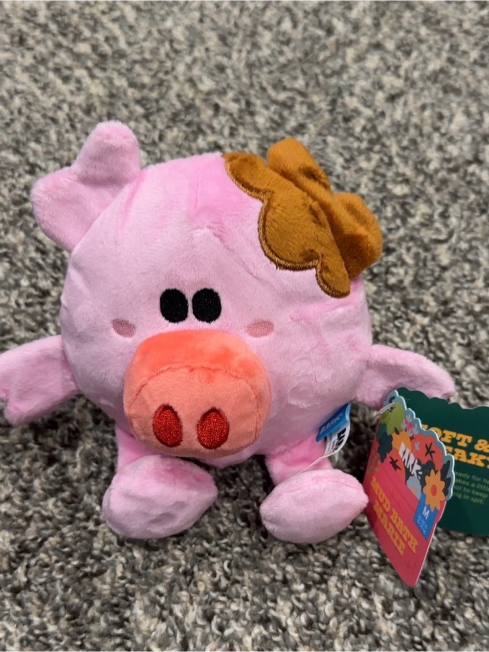 Bark Box MUD BATH MARIE Dog Toy M Medium 20-50 lbs New Pink Dogwood Farm Pig